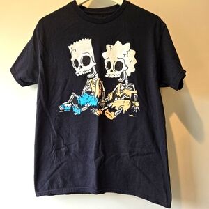 Simpsons Bart & Lisa Skeletons Treehouse Of Terror T Shirt Medium